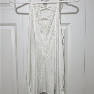 White Tank Top with Criss Cross
